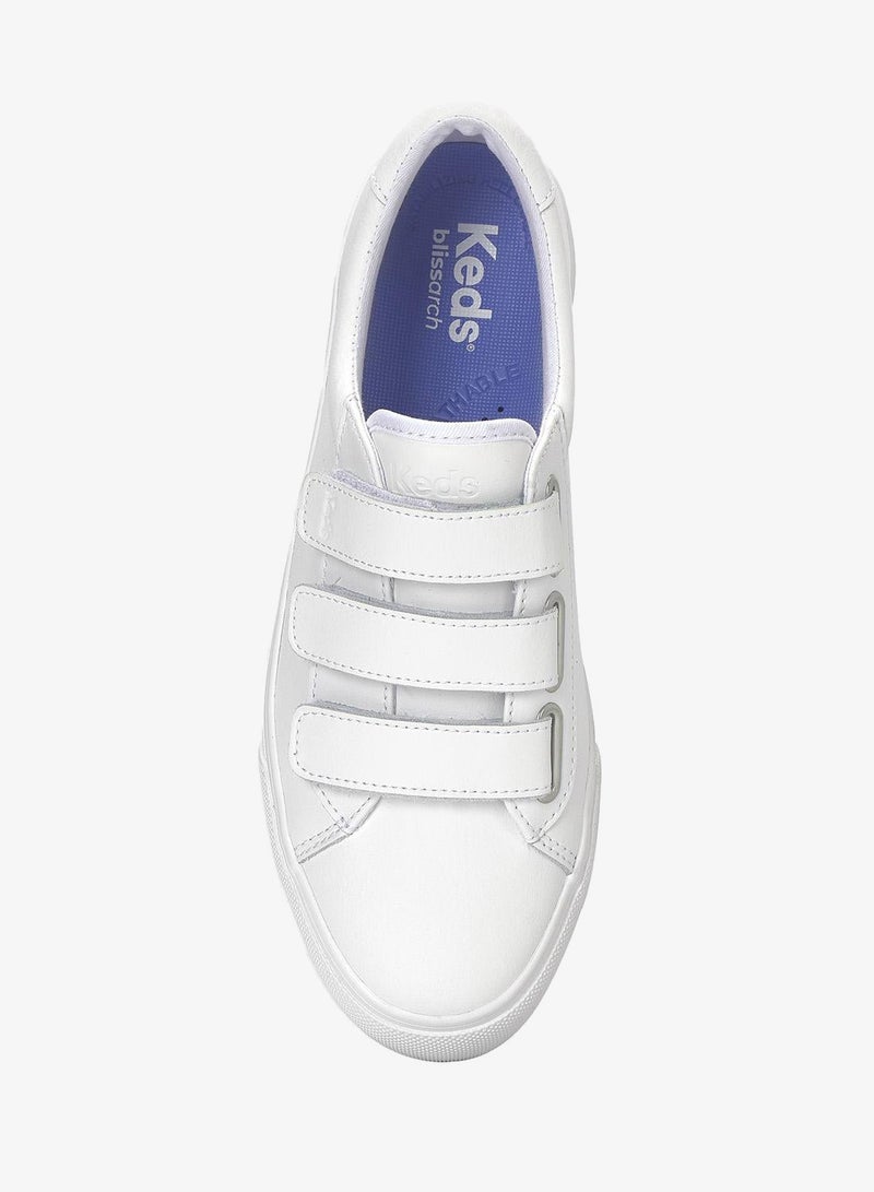Keds Women's Jump Kick Leather V Casual Sneaker White - Image 5