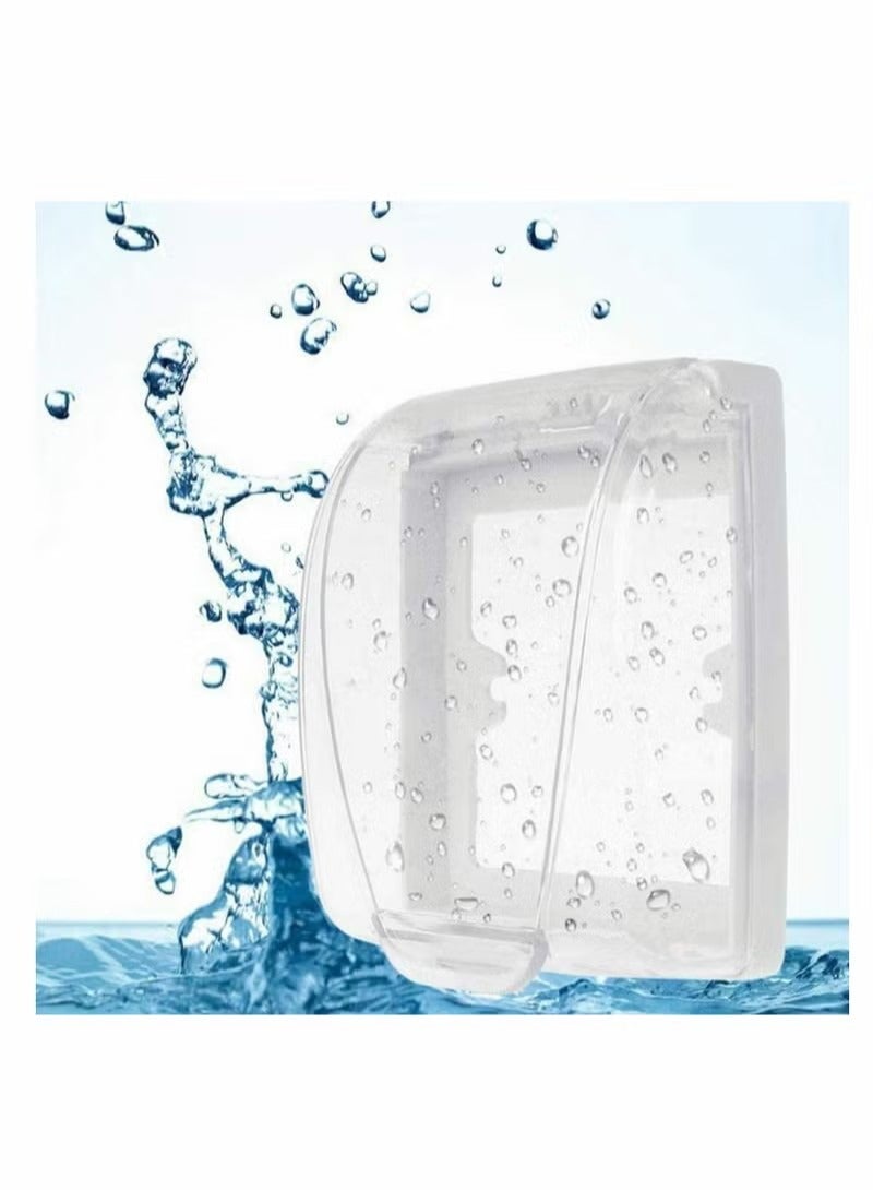 Wall Switch Waterproof Cover Box, Suprcrne Universal Plug Socket Cover, Wall Light Panel Socket Doorbell Flip Cap Cover, Home Bathroom Kitchen Accessory Plastic Clear 2 Pcs - Image 4