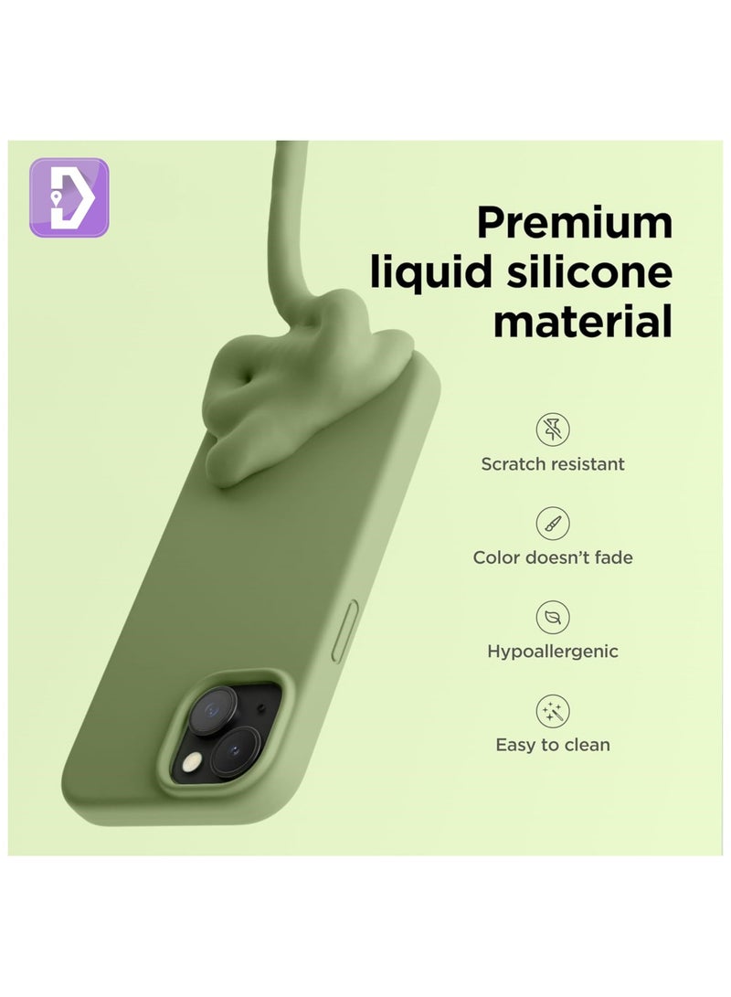 Delivus Iphone Silicone Case - Silky Soft Touch with Drop Protection - Anti-Scratch Microfiber Lining - Shockproof Protective Phone Case Slim Thin Cover (Iphone 15, Green) - Image 2