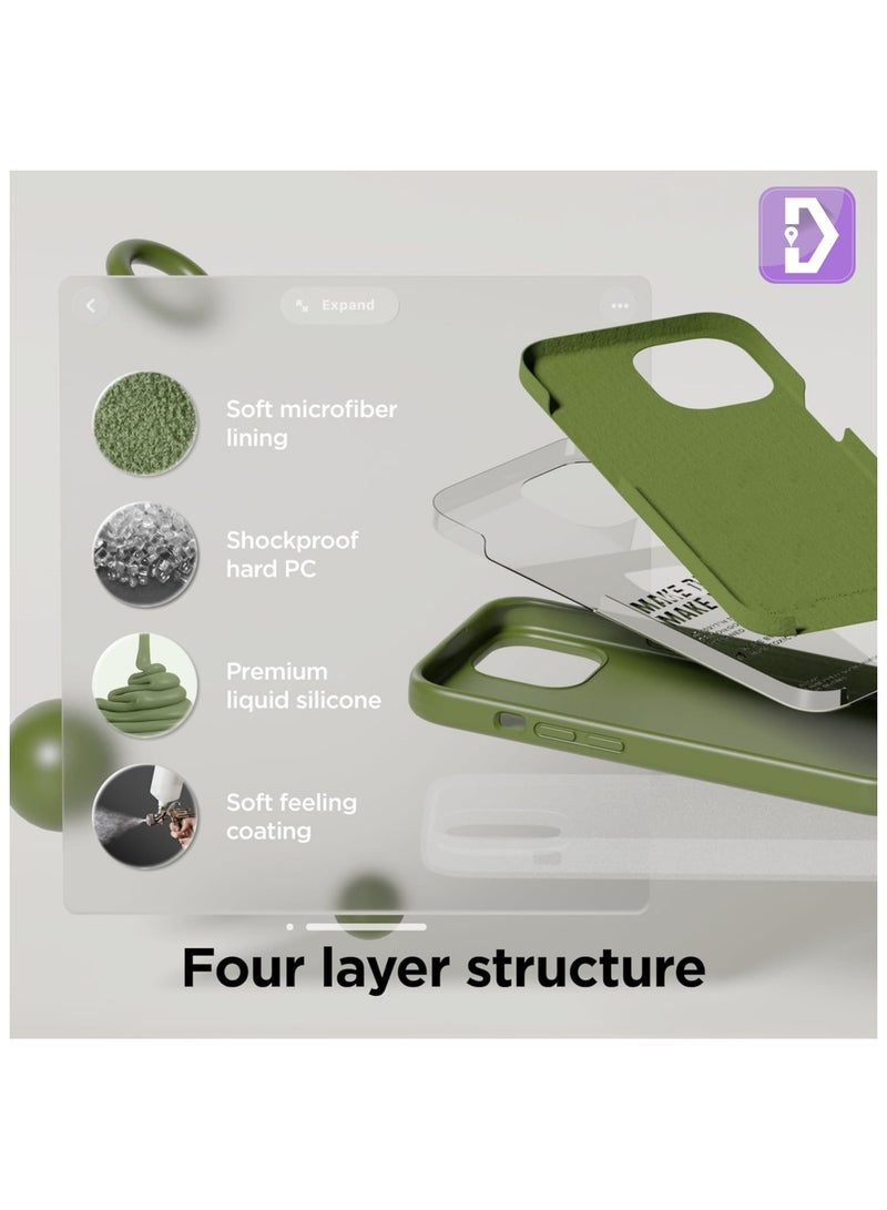 Delivus Iphone Silicone Case - Silky Soft Touch with Drop Protection - Anti-Scratch Microfiber Lining - Shockproof Protective Phone Case Slim Thin Cover (Iphone 15, Green) - Image 3