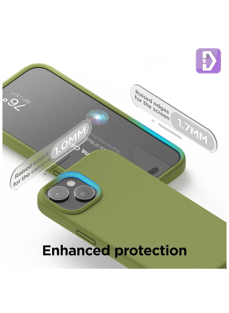 Delivus Iphone Silicone Case - Silky Soft Touch with Drop Protection - Anti-Scratch Microfiber Lining - Shockproof Protective Phone Case Slim Thin Cover (Iphone 15, Green) - Image 4
