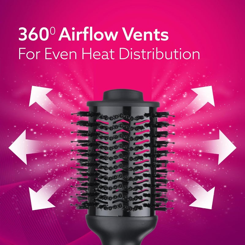 AGARO HV2179 Hot Air Brush for Hair, Blow Dryer Brush, Volumizer & Styler, 360° Airflow Vent, Oval Barrel for Hair Volume, Charcoal Bristles, Ceramic Tourmaline Coating Brushing Head, 1200W, Black - Image 3