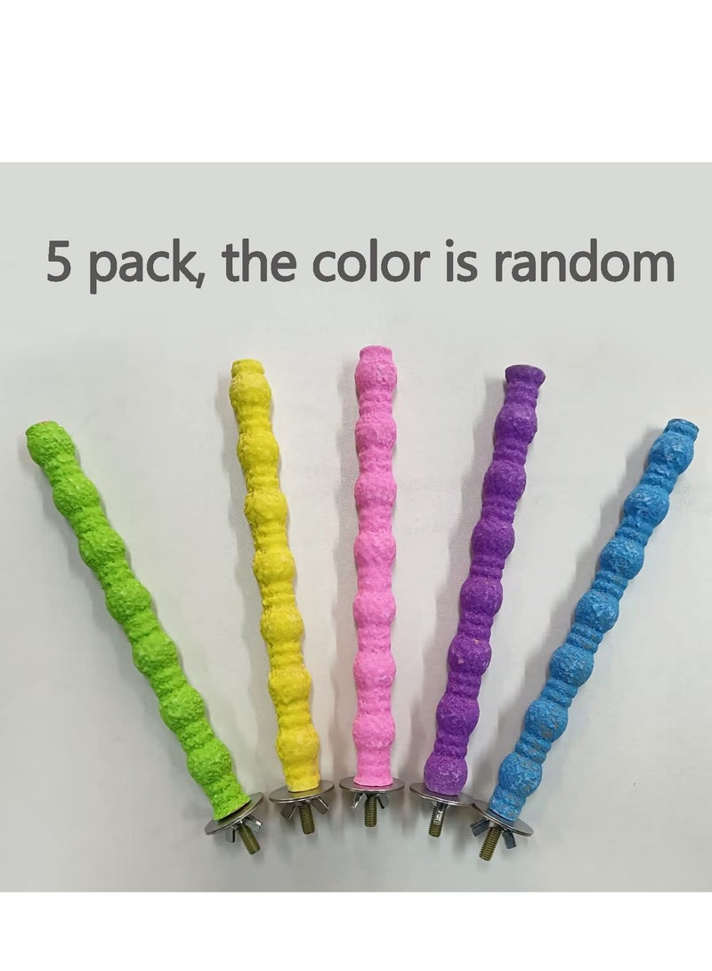 Generic 5 Pcs Bird Perches Stand, Parrot Perch Bird Stand Pole Wild Grape Stick Paw Grinding Fork Parakeet Climbing Standing Branches Perches for Budgies, Parakeet,  atiels(Random Color)  - Image 5