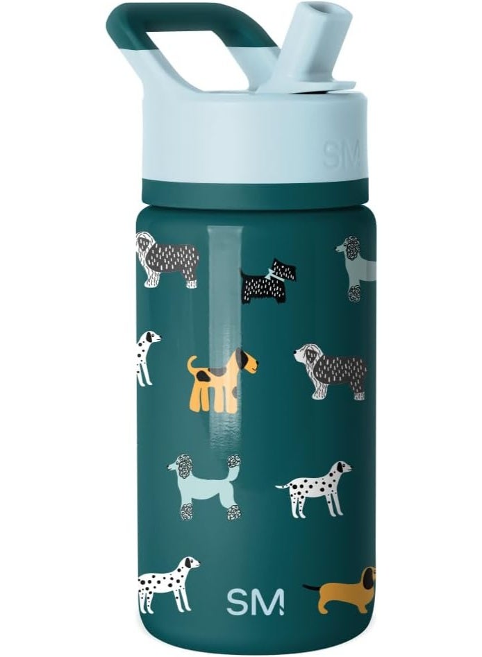 Simple Modern Kids Summit Water Bottle with Straw Lid | 14oz Stainless Steel Cup Insulated Tumbler for Toddlers, School | Dog Days - Image 1