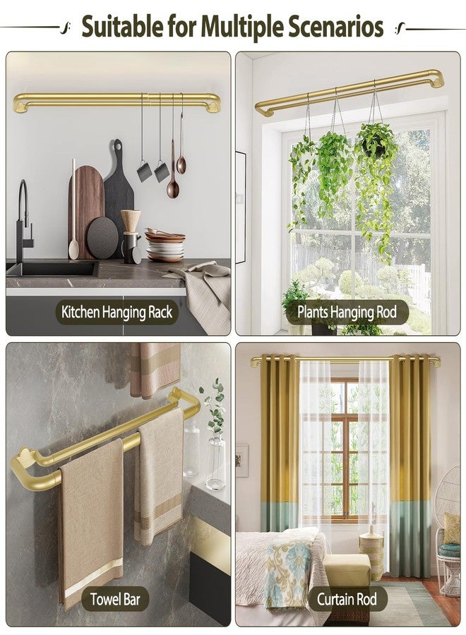 HOTOZON Double Curtain Rods 48 to 84 Inches, HOTOZON Blackout Double Curtain Rods for Windows 36 to 80 Inches (3-6.6 ft), Wrap Around Room Darkening Telescoping Drapery Rod, Gold - Image 5