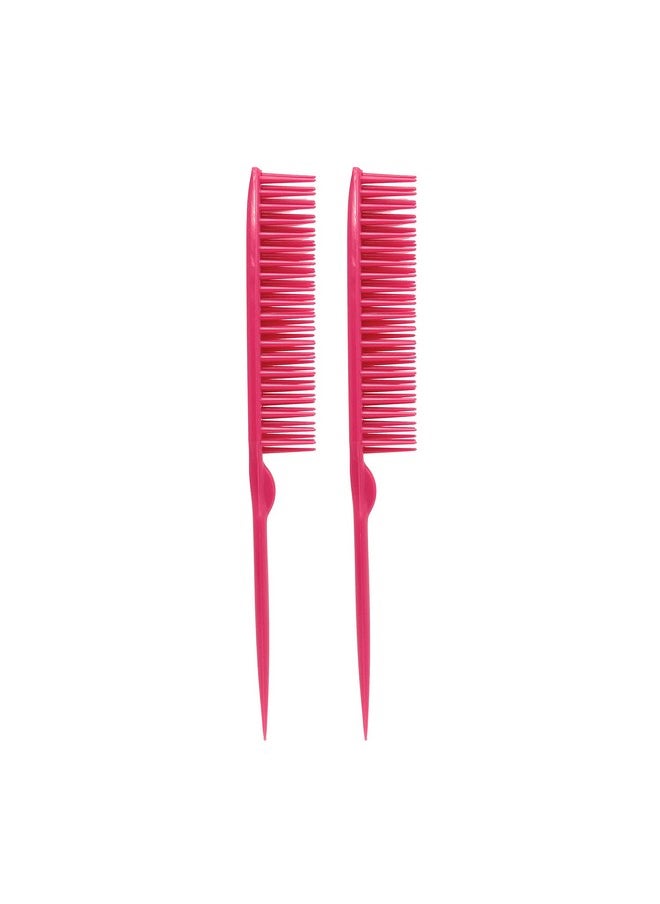 Allegro Combs 60 Parting Three Row Combs Salon Hairstylist Hairdresser Detangle Combs For Natural Hair And Wigs For Curly Hair Made In The Usa 2 Pcs. (Pink)  - Image 1