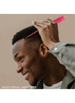 Allegro Combs 60 Parting Three Row Combs Salon Hairstylist Hairdresser Detangle Combs For Natural Hair And Wigs For Curly Hair Made In The Usa 2 Pcs. (Pink)  - Image 5