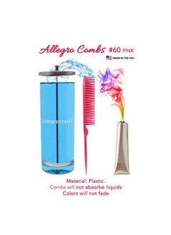 Allegro Combs 60 Parting Three Row Combs Salon Hairstylist Hairdresser Detangle Combs For Natural Hair And Wigs For Curly Hair Made In The Usa 2 Pcs. (Pink)  - Image 4