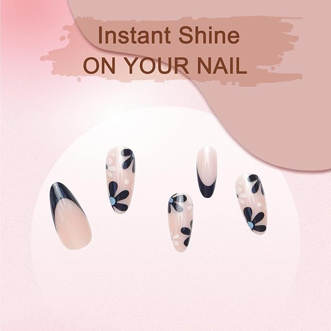Generic Short Square PressOn Nails Nude Pink Mirror Gloss Finish Easy DIY Fake Nails with PreCut Precision Custom Fit Includes Glue Stickers Kit for Women - Image 4
