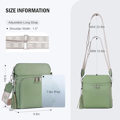 Roulens Crossbody Purse for Women Vegan Leather Medium Crossbody Wallet Bag for Travel Women Shoulder Handbags with Tassel - Image 4