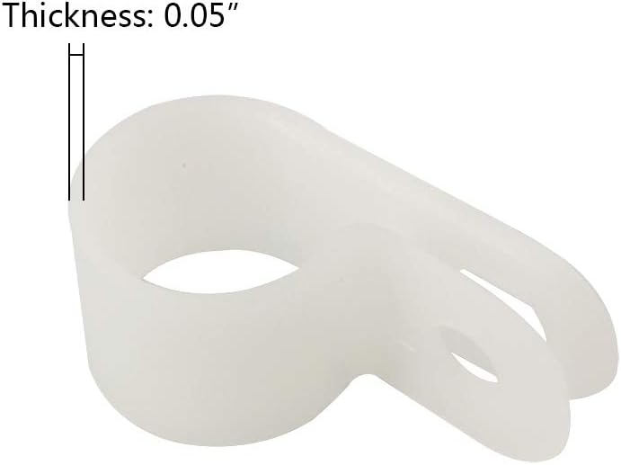 Alamic Cable Clamp 200 Pcs Black Nylon Screws Plastic R-Type Cable Clamp Clips Fasteners Assortment for Cable Conduit 6 Sizes 3/16" to 1" - White - Image 5