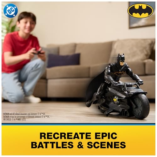DC Comics Batman Stealth Remote Control Batcycle with 12 Batman Action Figure Super Hero Kids Toys for Boys and Girls Ages 4  Up - Image 5