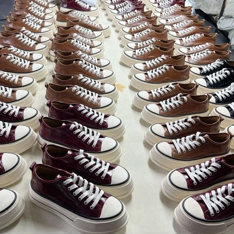 Platform Sole Shoes Women'S Autumn Crazy Horse Leather Low-Top Lace-Up Casual Platform Shoes Increased Women'S Shoes - Image 3