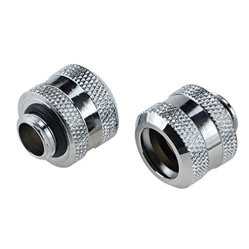 BXQINLENX Silver Chrome Hard Tube Fitting G 1/4" to ID 10 mm OD 14 mm PETG Triple Seal Fitting for Computer Water Cooling System Through Joint Straight Joint (4 PCS) - Image 4