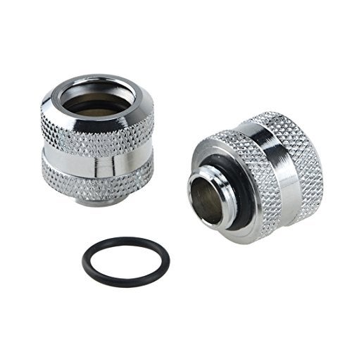 BXQINLENX Silver Chrome Hard Tube Fitting G 1/4" to ID 10 mm OD 14 mm PETG Triple Seal Fitting for Computer Water Cooling System Through Joint Straight Joint (4 PCS) - Image 2