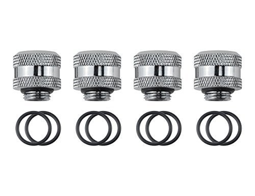 BXQINLENX Silver Chrome Hard Tube Fitting G 1/4" to ID 10 mm OD 14 mm PETG Triple Seal Fitting for Computer Water Cooling System Through Joint Straight Joint (4 PCS) - Image 5