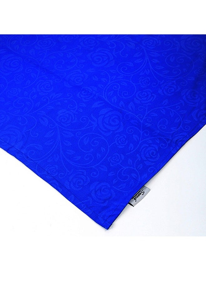 snooze - Snooze Flat Jakared microfiber Bed Sheet - Blue  (flowery design) 220*240 Cm + Free 2 Pillowcases - Image 1