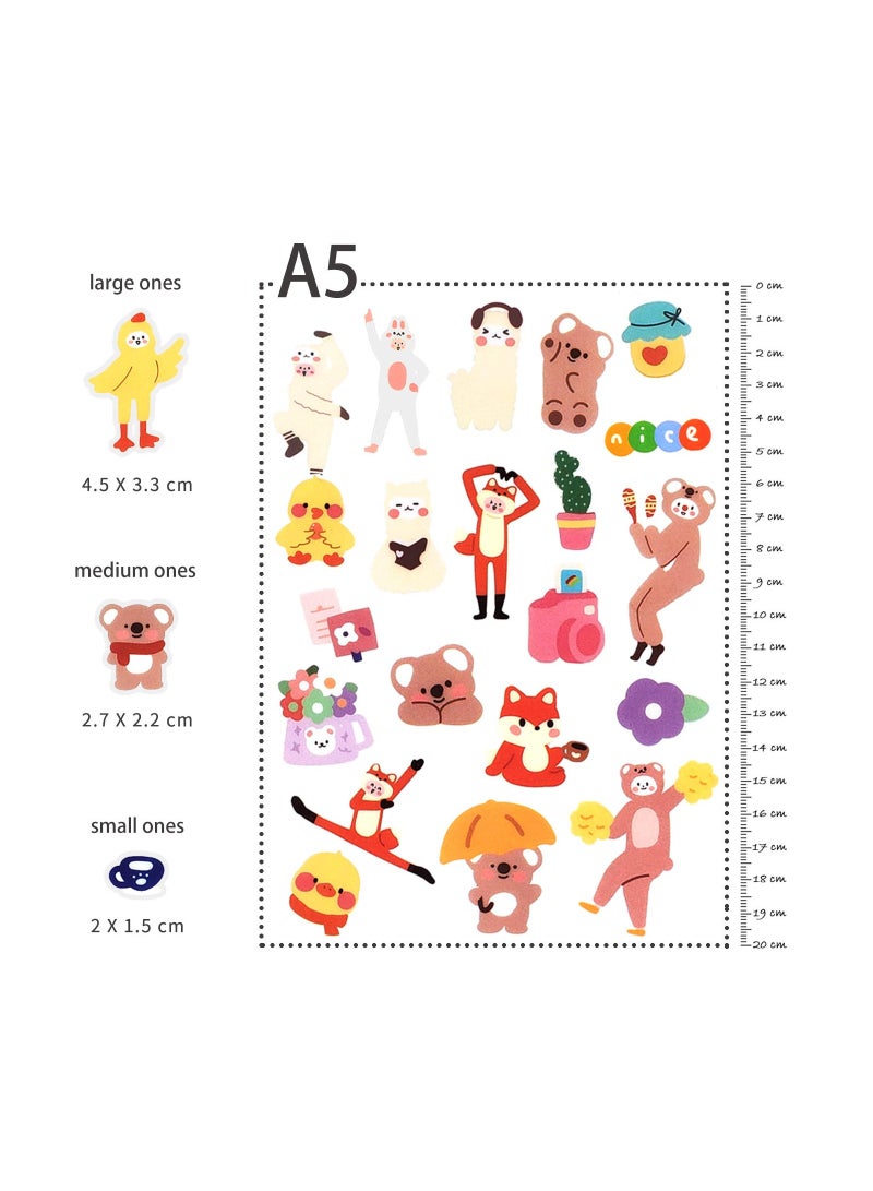 Kawaii Woodland Animal Stickers 6 Pack Cute Decals for Scrapbooks Journals Arts Crafts and DIY Projects - Image 5