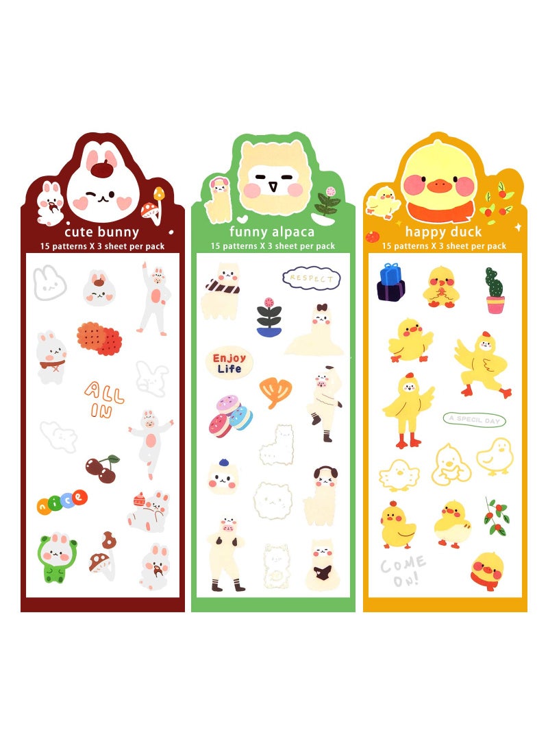 Kawaii Woodland Animal Stickers 6 Pack Cute Decals for Scrapbooks Journals Arts Crafts and DIY Projects - Image 3