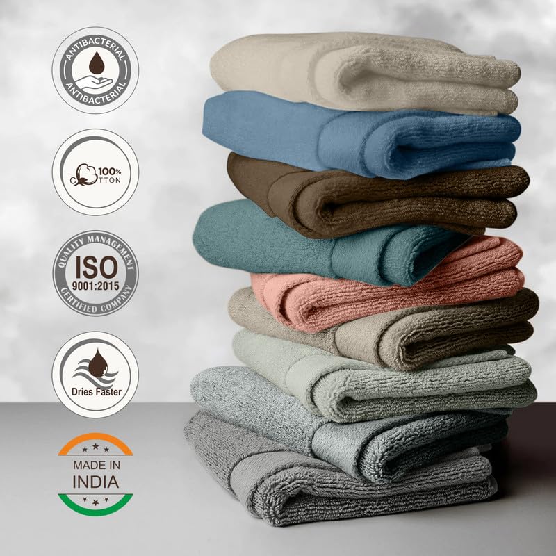 LABHAM® - 450GSM Hand Towels, Pure Cotton, Super Soft, Anti Bacterial, Light Weight, Pack of 4Pc Hand Towels (40cm x 60cm) - Image 4
