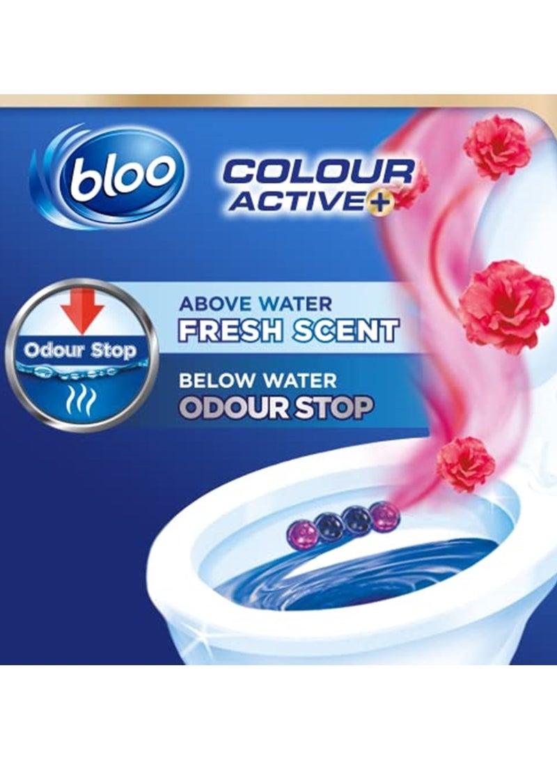 Bloo-Color Active Balls Fresh Flowers 2x50g – Floral Scent, Strong Foaming, 100% Anti-Limescale, Long-Lasting Blue Water - Image 2