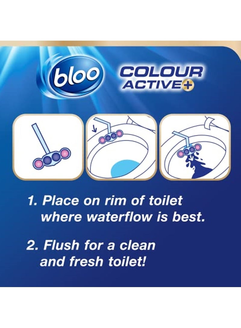 Bloo-Color Active Balls Fresh Flowers 2x50g – Floral Scent, Strong Foaming, 100% Anti-Limescale, Long-Lasting Blue Water - Image 3