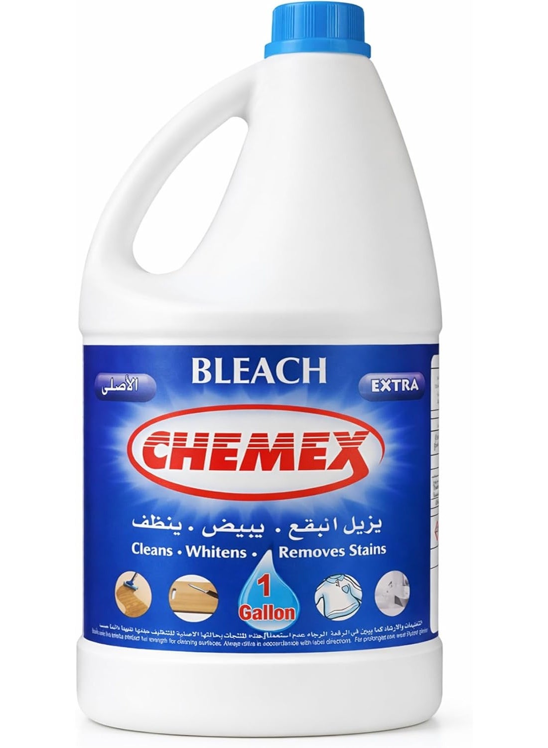 Chemex Extra Bleach Liquid Cleaner – 1 Gallon (3.79L) Multi-Purpose Disinfecting Cleaner for Cleaning, Whitening & Stain Removal | Home, Office & Commercial Use