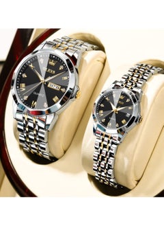 OLEVS OLEVS His and Her Couple Watches Business Men Women Couple Set Pair Watch Matching Romantic Quartz Watch Stainless Steel Waterproof Date Men's Watches Women Watches Wrist Watch  - Image 4