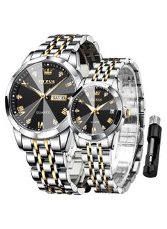 OLEVS OLEVS His and Her Couple Watches Business Men Women Couple Set Pair Watch Matching Romantic Quartz Watch Stainless Steel Waterproof Date Men's Watches Women Watches Wrist Watch  - Image 1
