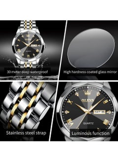 OLEVS OLEVS His and Her Couple Watches Business Men Women Couple Set Pair Watch Matching Romantic Quartz Watch Stainless Steel Waterproof Date Men's Watches Women Watches Wrist Watch  - Image 5