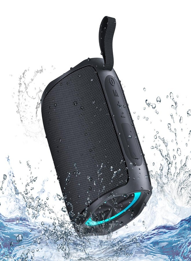 PEICHENG Speaker, Portable Wireless Speaker Waterproof IPX5 Bluetooth 5.3 Speakers Loud Stereo Sound with LED Light TWS Speakers Suitable for Travel, Home and Outdoor Travel, Black(06A) - Image 1