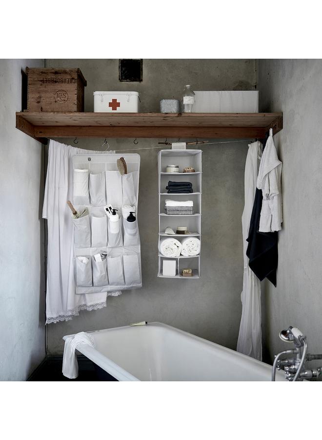 erorex Storage With 7 Compartments, White/Grey, 30X30X90 Cm - Image 5