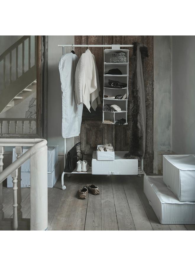 erorex Storage With 7 Compartments, White/Grey, 30X30X90 Cm - Image 4