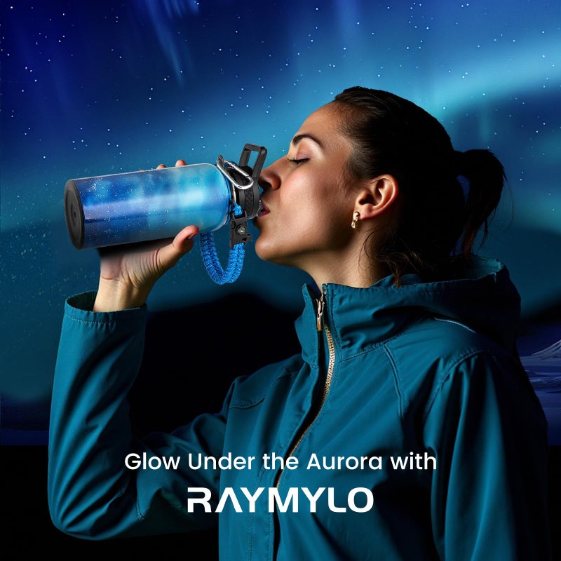 Raymylo 32Oz Insulated Water Bottle  Triple Wall Vacuum Stainless Steel Water Bottles - Keeps Cold 48H  Reusable 1/4 Gallon Water Flask Jug For Gym  Sports  Camping  Hiking Travel  Aurora-Blue - Image 2