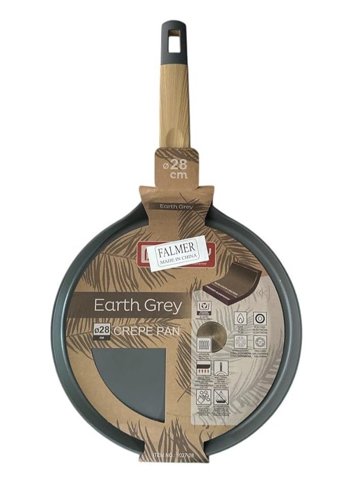 Spaceshoop Non Stick Crepe Pan, 28 cm, Wooden Handle (Multicolor) 