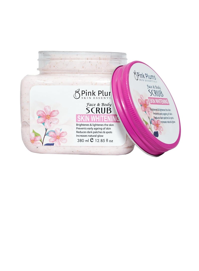 Pink Plums Skin Whitening  Scrub Face and Body 380 ML Luxury Collection Paraben Free - Image 2