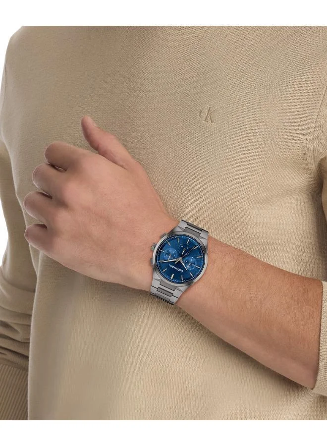 CALVIN KLEIN 3-Hand Distinguish Collection Quartz Movement Watch For Men With Grey Stainless Steel Bracelet - 25200443