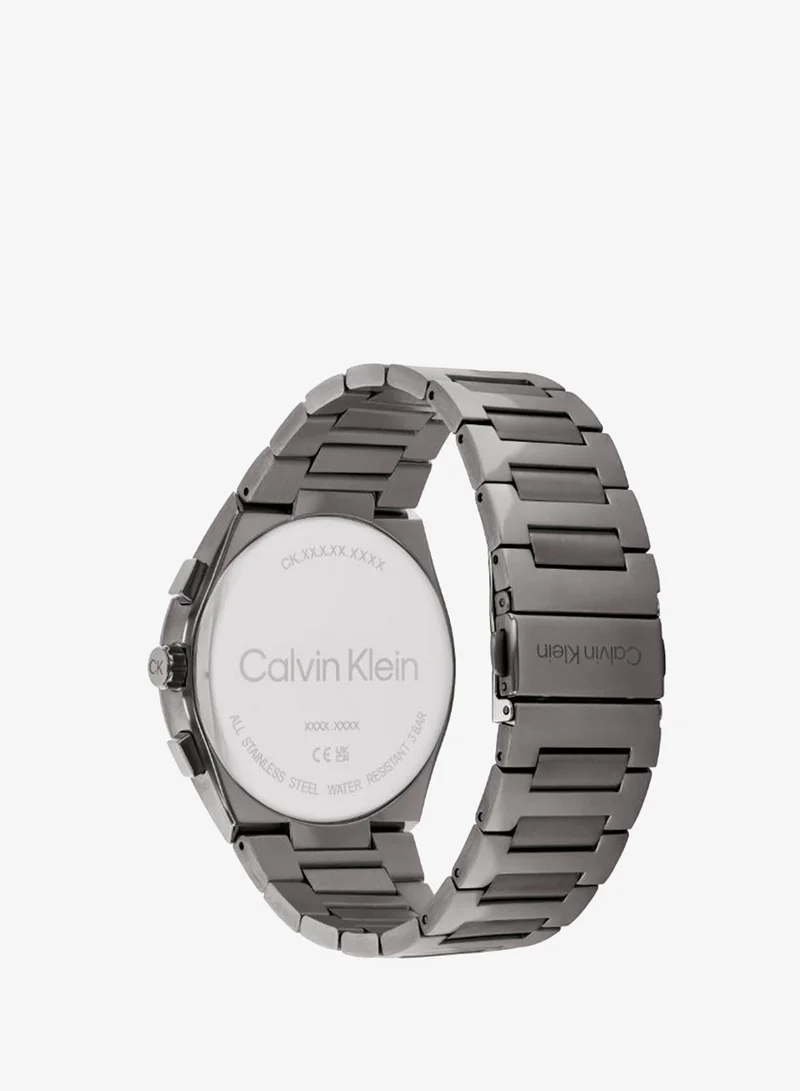 CALVIN KLEIN 3-Hand Distinguish Collection Quartz Movement Watch For Men With Grey Stainless Steel Bracelet - 25200443