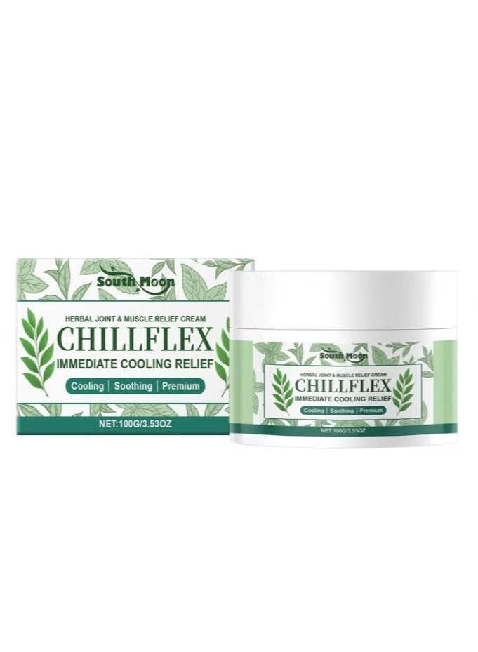 SOUTH MOON Chillflex Menthol Soothing Cream, Fast-Acting Relief Creams for Muscle & Joint Discomfort, Joint Activities Throughout The Body 100g - Image 1