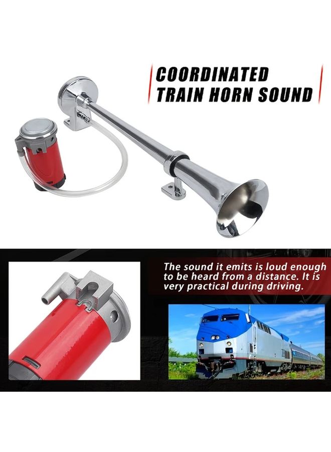 24V Super Loud Car Air Horn Single Trumpet Loud Compressor for Car Truck Boat Train Auto Sound Signal - Image 4