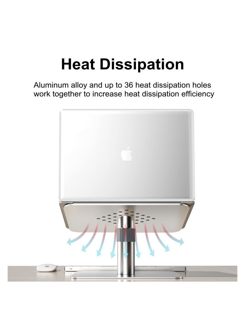 Cool Baby Aluminum Height Adjustable Laptop Stand, Ergonomic Design, 15 Degree Swivel & 360 Degree Tilt Laptop Holder for 10 to 16 Inch Laptops - Image 4