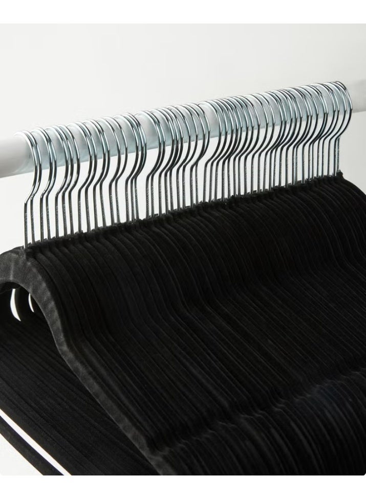 25 Piece Non-Slip Ultra Slim Velvet Hanger, Set Made In Sturdy Material For Closet Organization in Black, 44.5x23.5cm - Image 3