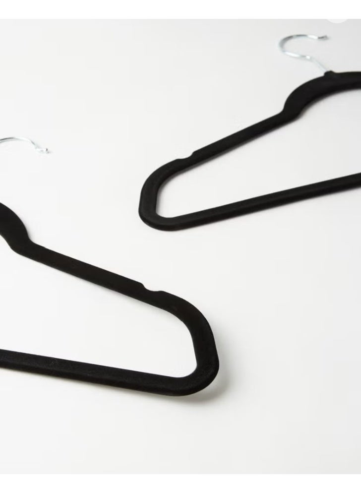 25 Piece Non-Slip Ultra Slim Velvet Hanger, Set Made In Sturdy Material For Closet Organization in Black, 44.5x23.5cm - Image 4