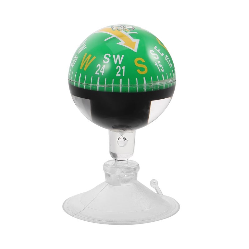 Green Plastic Car Dashboard Compass with Suction Cup for Marine Outdoor Navigation - Image 2