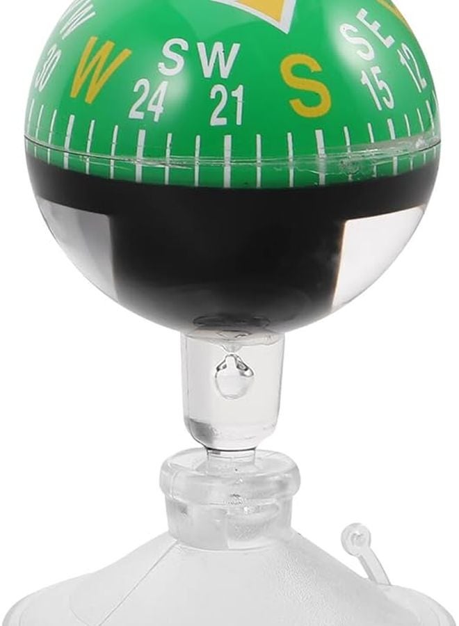 Green Plastic Car Dashboard Compass with Suction Cup for Marine Outdoor Navigation - Image 1