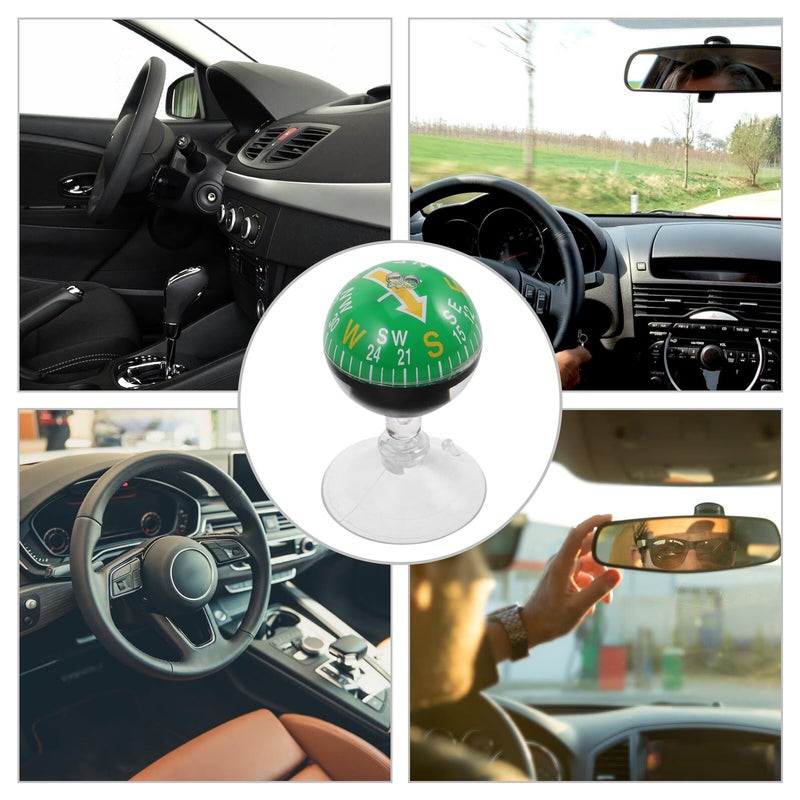 Green Plastic Car Dashboard Compass with Suction Cup for Marine Outdoor Navigation - Image 4