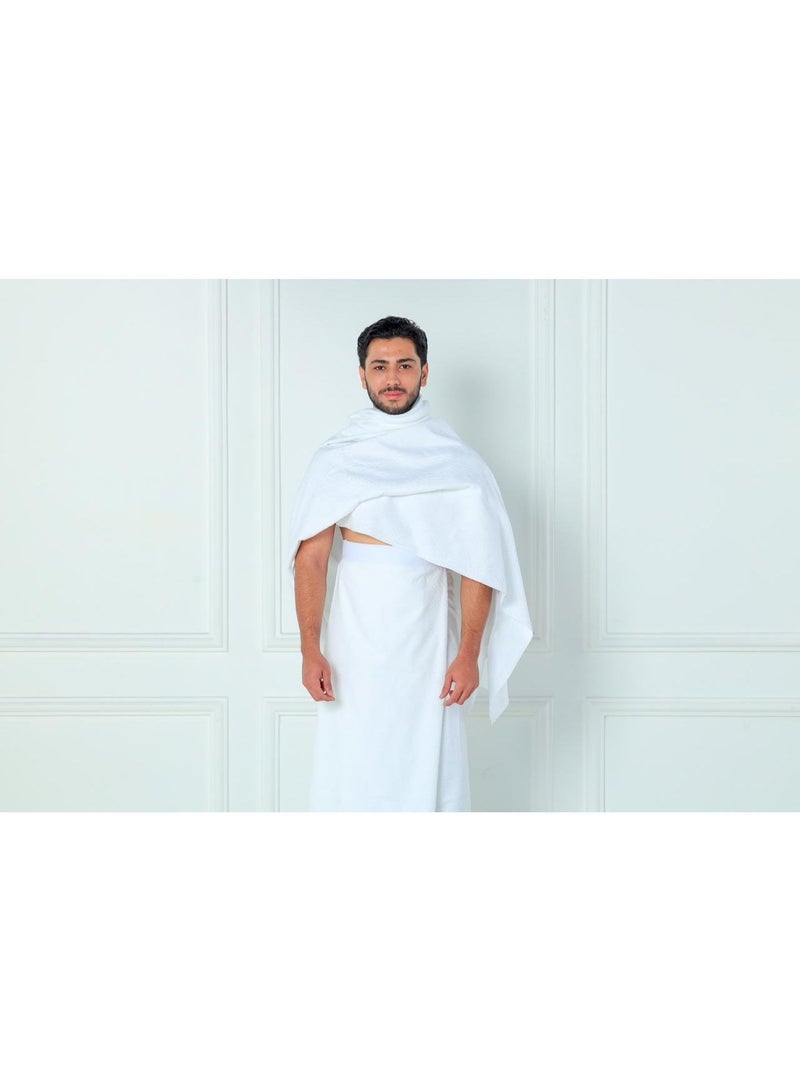 Khayal Al Saad Advanced Ihram with Built-In Waist Belt (Patented Design) for Hajj & Umrah – Non-Sewn White I Khayal Al Saad - Image 4
