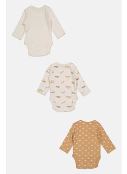 Toddlers Boy 3 Piece Long Sleeve Graphic Print Rompers, Beige Combo - pzsku/Z8E8FB5E1C16F55DCE520Z/45/_/1737641880/013162ea-280e-4833-b246-0e549669762f