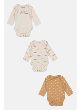 Toddlers Boy 3 Piece Long Sleeve Graphic Print Rompers, Beige Combo - pzsku/Z8E8FB5E1C16F55DCE520Z/45/_/1737641889/3ad2e09e-20b7-4dde-bbb5-a3ec214d5a9b