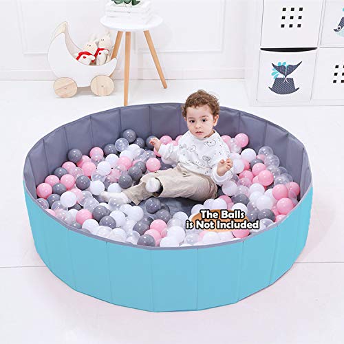 WWS 4 Feet Ball Pit for Kids/Baby Play Yard/Fence, Holds Over 600 Balls, Folding Portable, No Need Inflate, More Than 12 Sq.ft Play Space, Light Blue - Image 5